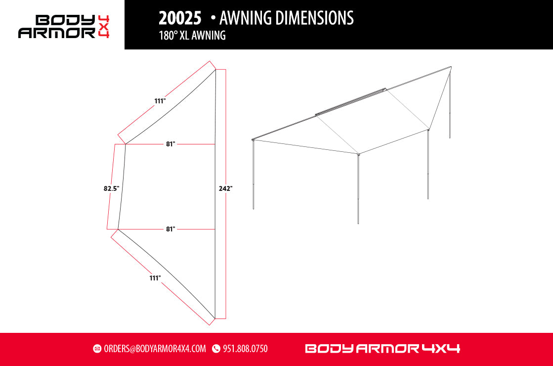 SKY RIDGE 180XL AWNING WITH MOUNTING BRACKETS