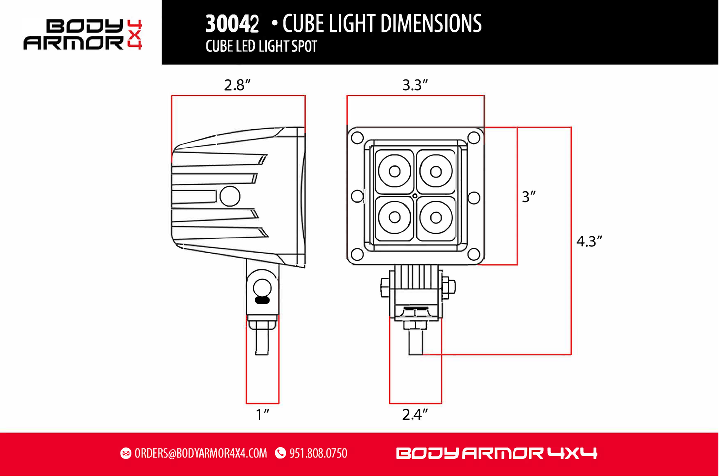 BLACKOUT LED CUBE SPOT LIGHT