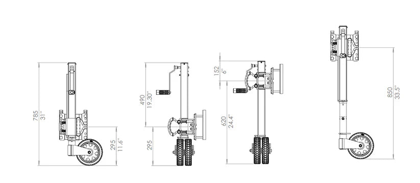 ARK XO750 XL OFFROAD TRAILER JOCKEY WHEEL